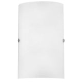 White Frosted Glass and Nickel Modern Wall Light 250mm