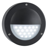 LED Black Outdoor Modern Round Bulkhead Wall Light IP44
