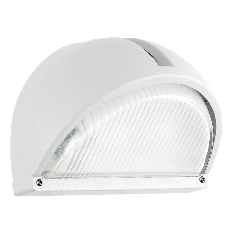 Britalia BR89768 Matt White Half Moon Modern Outdoor Bulkhead Wall Light IP44
