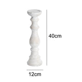 White Marble Stone Candlestick Holder Traditional 40cm