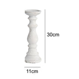White Marble Stone Candlestick Holder Traditional 30cm