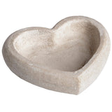 White Wash Stone Textured Vintage Heart Shaped Deep Dish 23cm