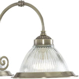 Brass & Clear Ribbed Glass Shade Industrial Ceiling Light