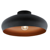 Eglo 94547 Mogano Vintage Black & Copper Dome Flush Light 40cm