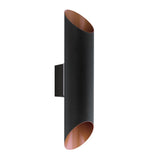 Eglo 94804 Agolada LED Outdoor Black & Copper Modern Up & Down Wall Light
