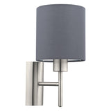 Eglo 94926 | Satin Nickel & Grey Wall Light | Discount Home Lighting