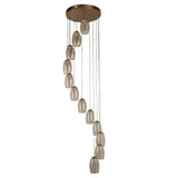 Bronze & Champagne Glass Modern Stairwell Light