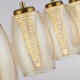 Bronze & Champagne Glass LED Hanging Bar Pendant Light