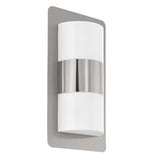 Stainless Steel & White Outdoor Modern Flush Wall Light IP44