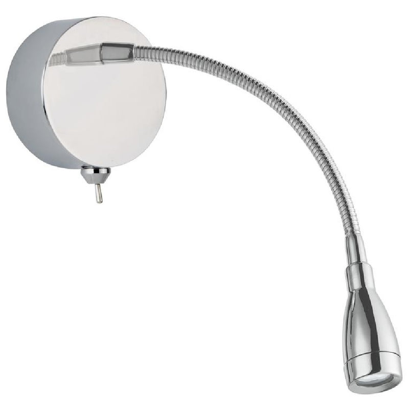 LED Polished Chrome Modern Flexible Switched Reading Wall Light 