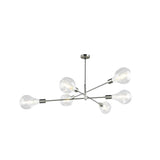 Satin Chrome Spider 6 Lamp Semi Flush Ceiling Light 96cm