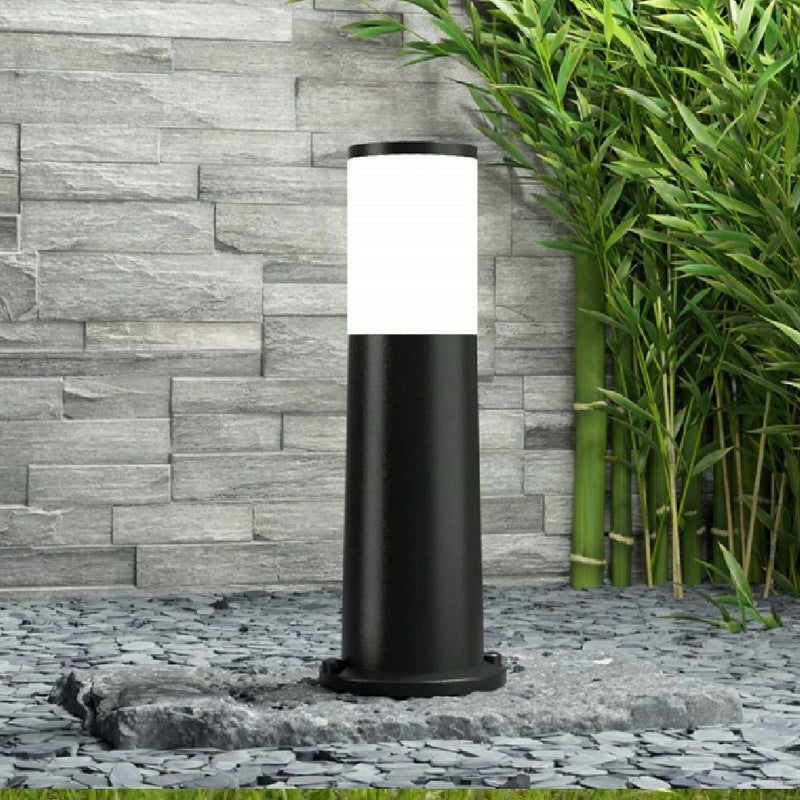 Black LED Round Post Light CCT 40cm