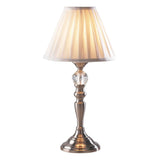 DAR BEA4046 Beau Satin Chrome Vintage Touch Table Lamp with White Shade