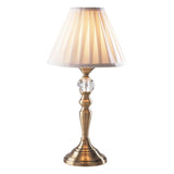 Antique Brass Vintage Touch Table Lamp with White Shade