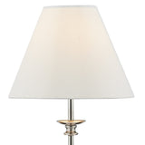 Vintage Table Lamp with Ivory Silk Shade