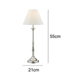 Nickel & Ivory Traditional Table Lamp Turned