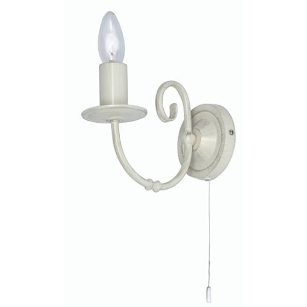 Britalia BR3380/1 IV Ivory 1 Lamp Traditional Wall Light with Pull Switch - 15cm Height