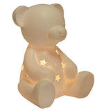LED White & Soft Grey Teddy Bear Battery Night Light 3 x AAA 20cm