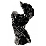 Black Ceramic Embracing Lovers Figurine Sculpture 34cm