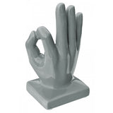 Grey Ceramic Modern OK Hand Sign Sculpture