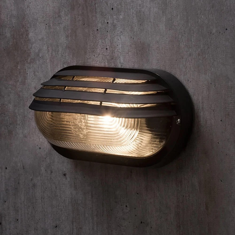 Black Vintage Oval Porthole Wall Light
