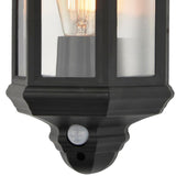 Black Vintage Outdoor Coastal Flush Lantern Wall Light