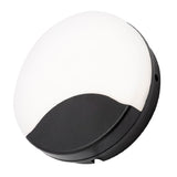 Black & White Diffuser Outdoor Modern Round Bulkhead Wall Light 17cm