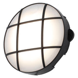 LED Black & White Diffuser Outdoor Round Grille Bulkhead Wall Light 19.5cm