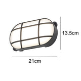 Black Modern Oval Grilled Wall Light