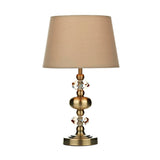Antique Brass Vintage Touch Table Lamp with Taupe Shade