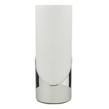 DAR FAR4250 Faris Polished Chrome & White Glass Modern Cylinder Touch Table Lamp