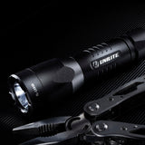 Black USB Rechargeable Flashlight Torch