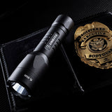 Black USB Rechargeable Flashlight Torch