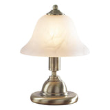 Antique Brass & Alabaster Glass Touch Table Lamp (Twin Pack)