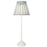 Matt White Vintage Candlestick Table Lamp with Grey Shade 48cm