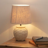 Vintage Basket Weave Rattan Table Lamp