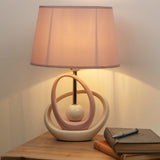Modern Pink Cream Sculpture Ceramic Table Desk Lamp