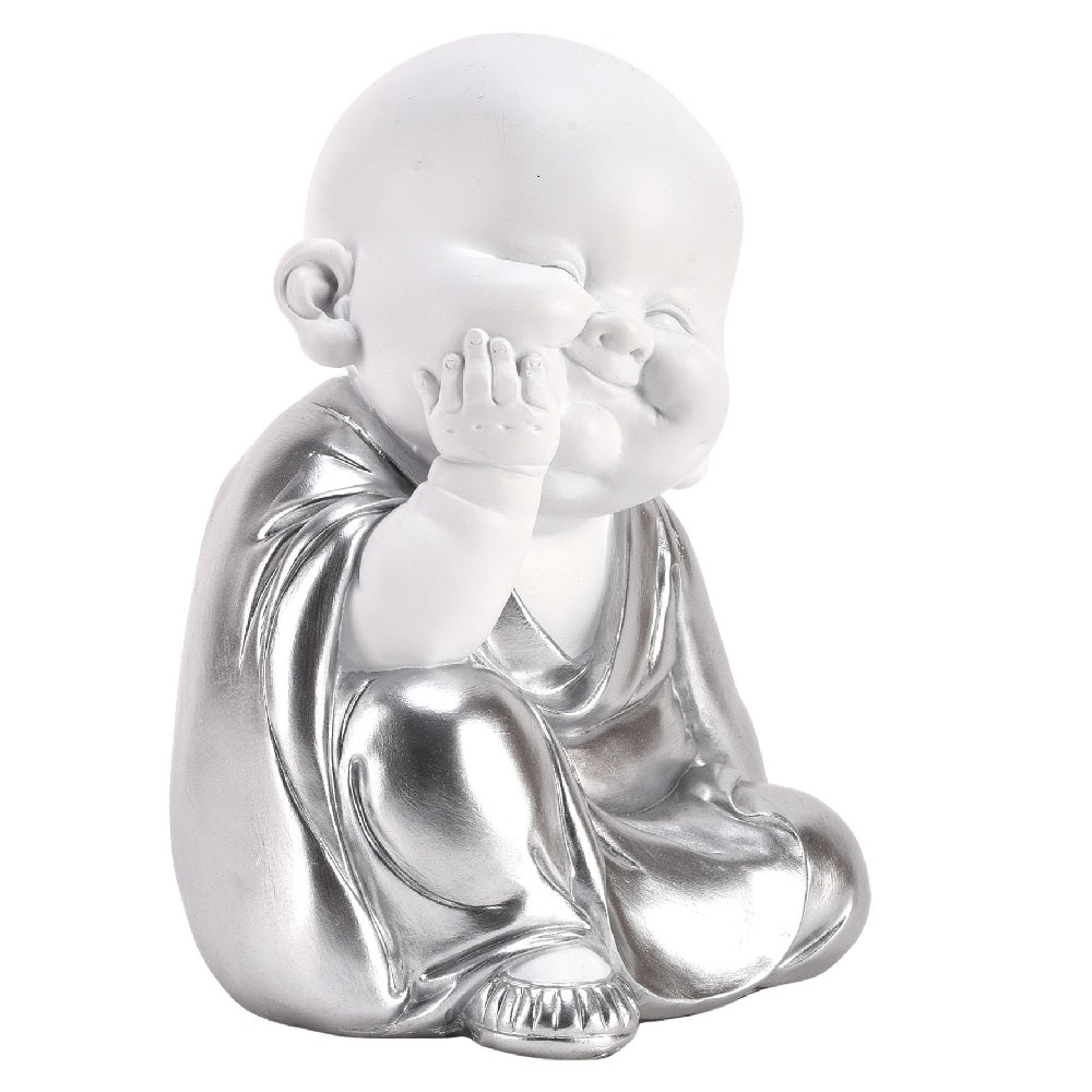 White & Silver Child Buddha Ornament Thinking