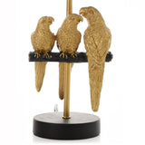 Gold Parrots Table Lamp Black Shade