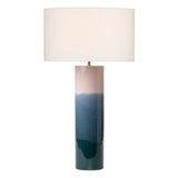 DAR IGN4255 Ignatio Pink & Blue Ceramic Cylinder Table Lamp (Base Only)