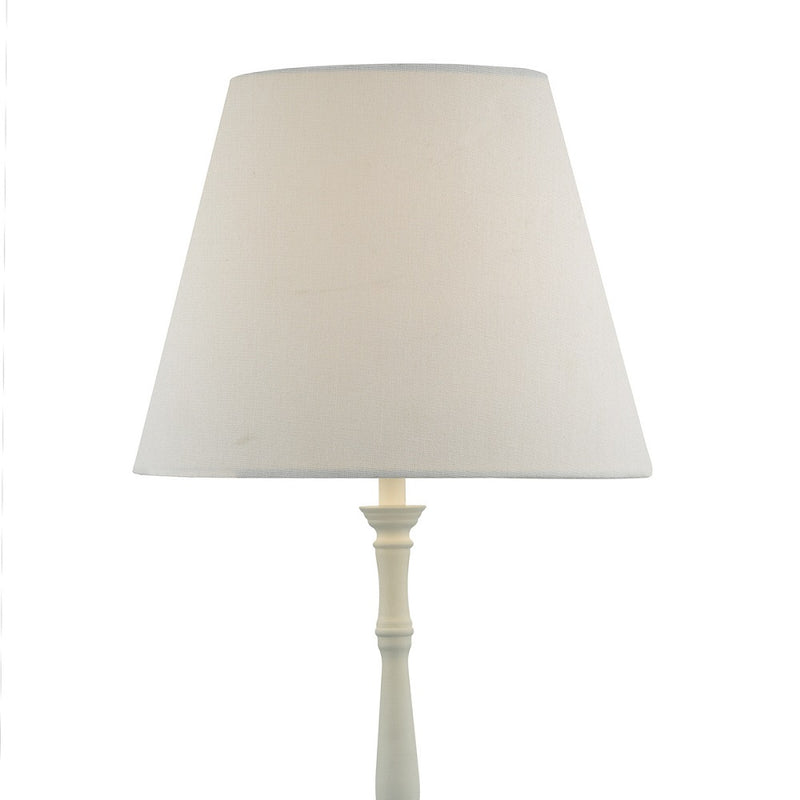 Vintage Soft White Lathe Turned Candle Stick Table Light