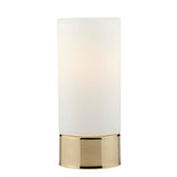DAR JOT4035 Jot Polished Gold & White Glass Cylinder Touch Table Lamp