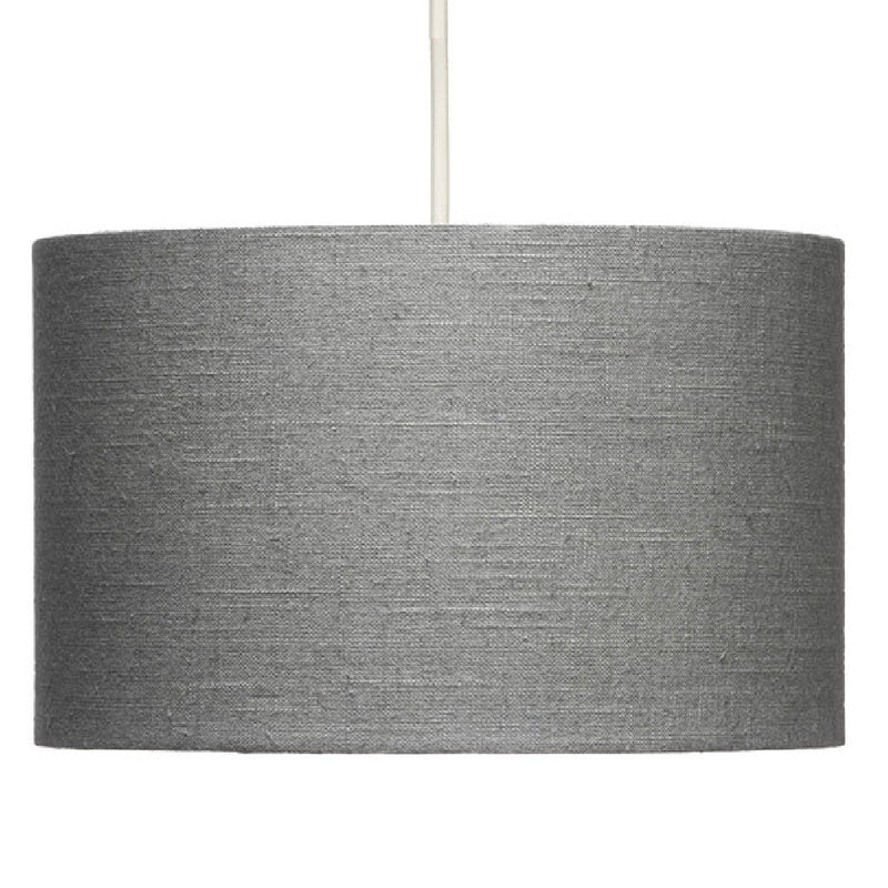 14" Earl Grey Linen Vintage Easy Fit Drum Pendant Shade 35cm