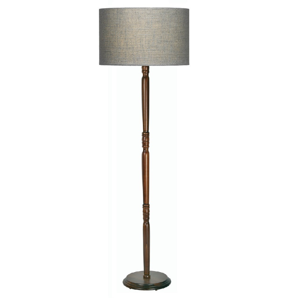 Grey Linen Vintage Floor Lamp Drum Shade