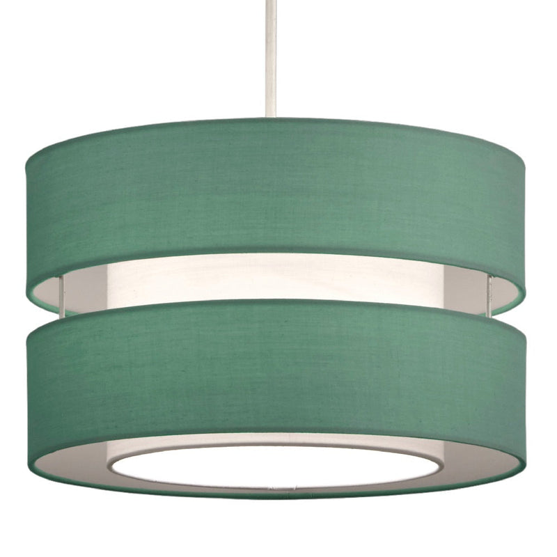 Duck Egg Blue Cotton Fabric Double Layer Retro Easy Fit Drum Lampshade 30cm