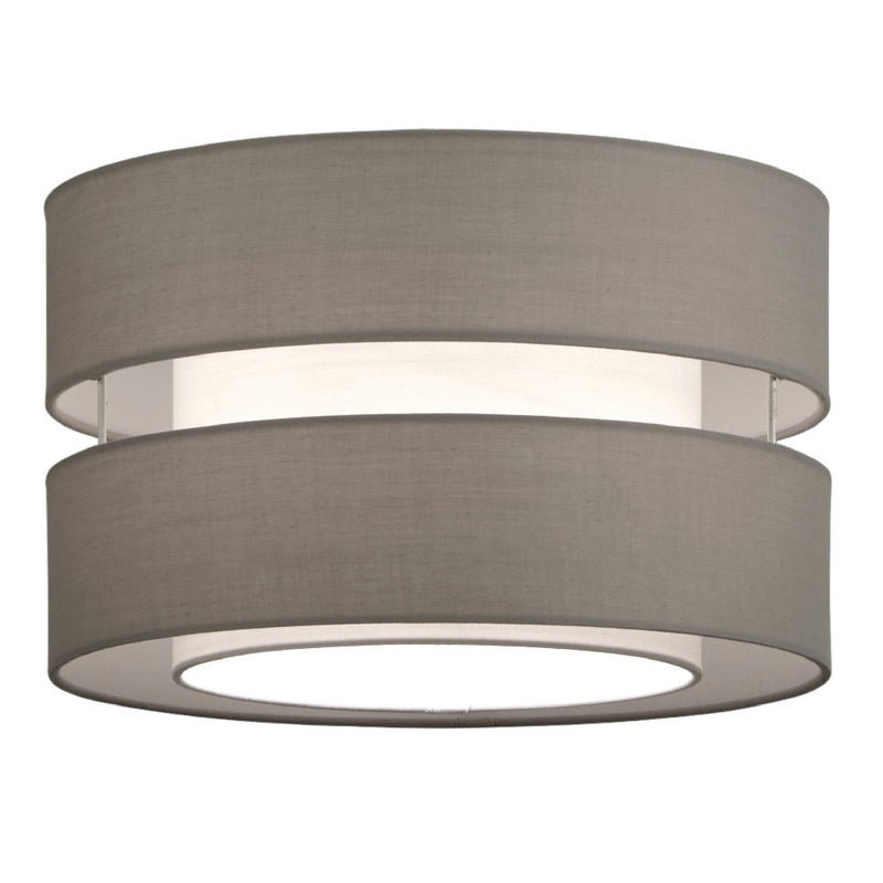 Grey Cotton None Electric Drum Pendant Lamp Shade