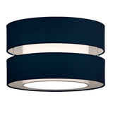 Navy Blue Cotton None Electric Drum Pendant Lamp Shade