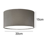 Grey Fabric Round Shade with Diffuser