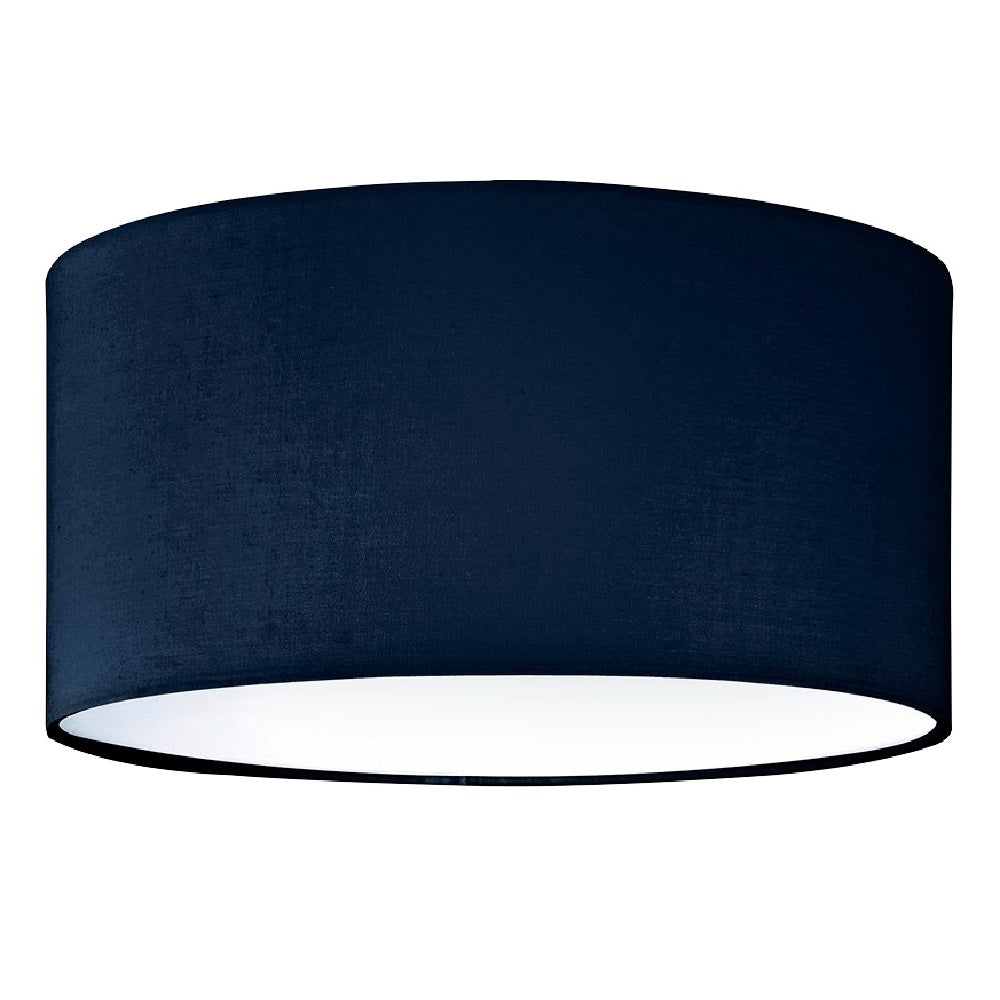 Navy Blue Cotton Modern Easy Fit Drum Pendant Shade Diffuser 30cm ...
