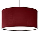 Red Cotton Modern Round Drum Lampshade with White Diffuser 30cm